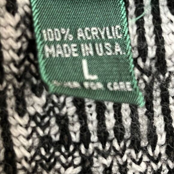 Vintage 90’s Cabin Creek Artsy Bold Print Acrylic Cardigan Sweater L - Picture 7 of 7